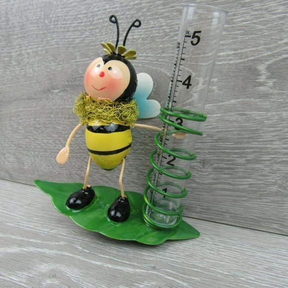 Yard Decor Garden Outdoor Bumblebee Rain Gauge - Picture 5 of 12